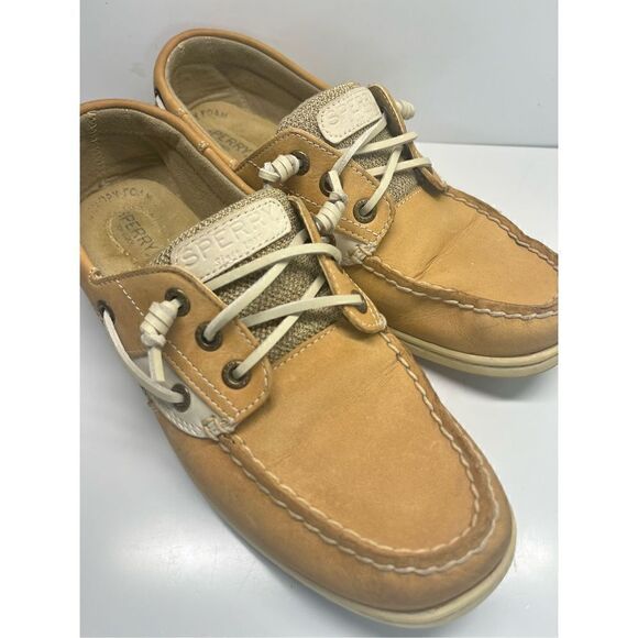 Sperry Top Sider Boat Shoe Women’s Size 9 US / 40EU Rosefish Linen/Oat STS97405 - Picture 7 of 11